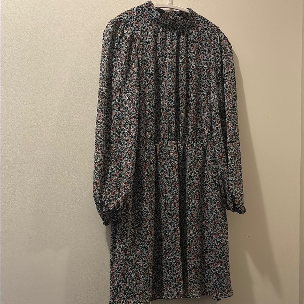 Boden women’s NWT Floral Black Dress - size 8R - pockets - high neck
